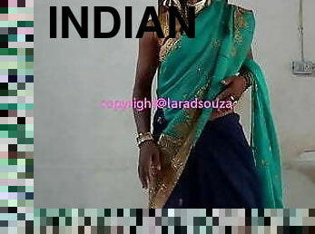 Indian sexy crossdresser Lara D&#039;Souza in saree part 2