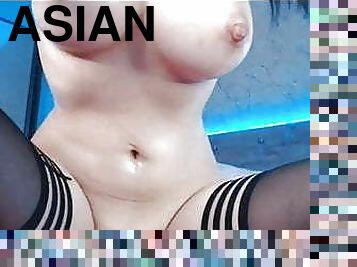 asiatisk, masturbation, orgasm, fitta-pussy, amatör, fingerknull, webbkamera, tight, vacker