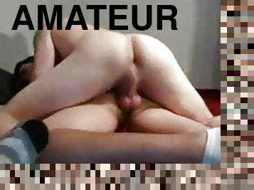 maigre, amateur, anal, énorme-bite, gay, maison, couple, minet