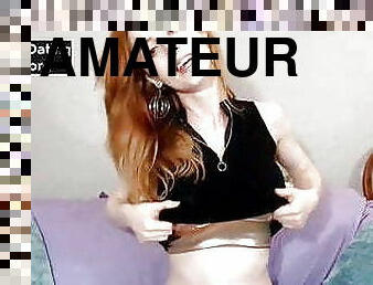 amateur, perempuan-jelita, buatan-sendiri, british, webcam, rambut-perang