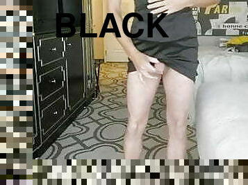 sexy stephanie cd cums in black dress