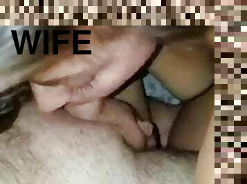 hotwife sucks cock