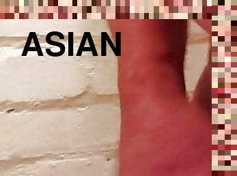 asiatisk, onani, orgasme, eldre, cumshot, hjemmelaget, handjob
