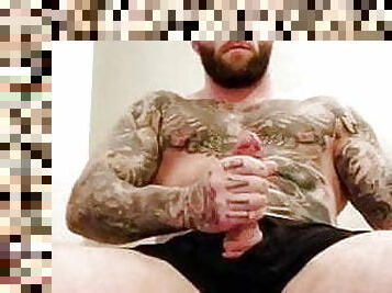 TATOO STUD DAD SHOOTS HIS LOAD