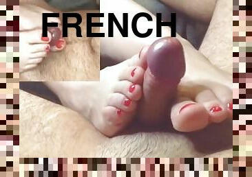 Footjob - mes pieds adorent son sperme