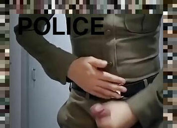 Thai police jerking off