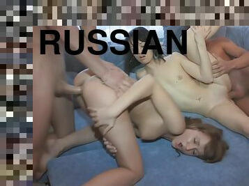 Two Russian Couples Make Out In Foursome