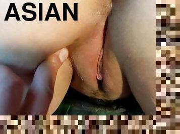 asia, vagina-pussy, pelajar-perempuan, amatir, permainan-jari, mobil, sudut-pandang, ketat, bangku-belakang, basah