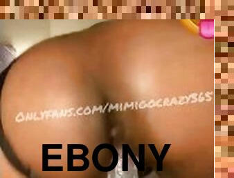 Sexy Ebony Creams While Riding Toy