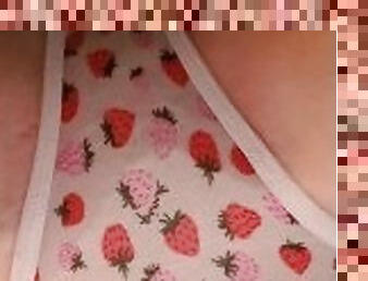 Peeing in my strawberry undies
