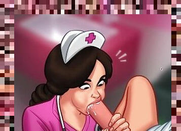 Summertime Saga - Nurse sucks a patient's huge cock.