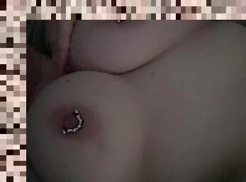 Playing with my pierced tits