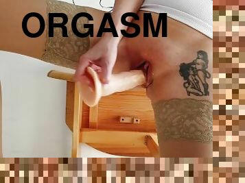 masturbation, orgasm, fitta-pussy, rysk, amatör, milf, mamma, strumpor, dildo, mor