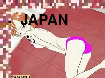 masturbation, japonais, butin, anime, hentai