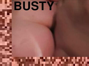 Busty british milf tugs and sucks dick