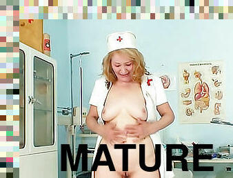 Cute mature nurse self exam