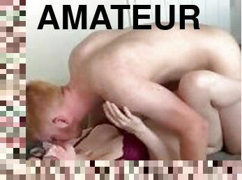 masturbation, orgasm, amatör, creampie, par, brittisk, brunett, hårt