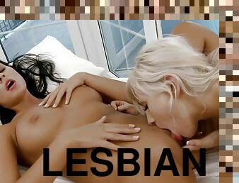 Beautiful Lesbians Caress Each Other And Orgasm On Camera