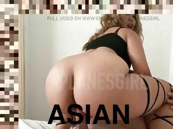 asiatisk, rumpe, doggy, orgasme, amatør, blowjob, stor-pikk, creampie, par, skitten