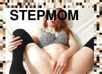 Kinky stepmom in knee socks pleasures herself