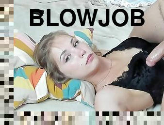 Cute girlfriend blowjob for me