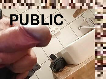 pissing in public toilet, POV