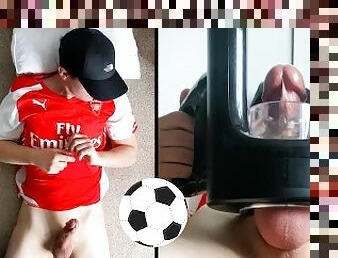 Exposed! Football player sex tape: cum machine! (Big nice hung monster cock)