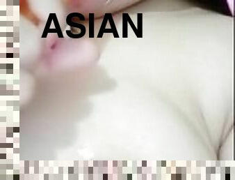 एशियाई, अव्यवसायी, मुख-मैथुन, फ़िन्गरिंग, एकल, फिलिपीना