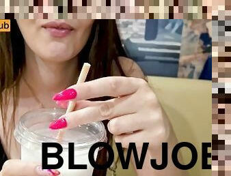 Acquaintance in the mall and blowjob in the car for money