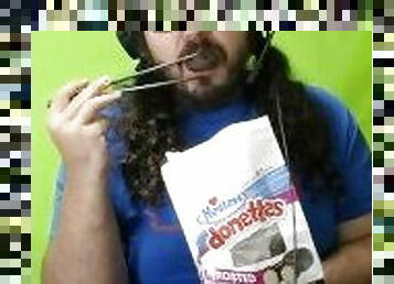 Sitting Alone in My Room Eating an Entire Bag of Hostess Donettes Chocolate Frosted Mini Donuts