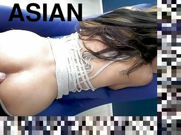 Big tits Asian shemale teen Phatida POV blowjob and deep anal fuck