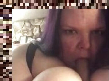 Sucking, spitting on and fucking my titties with my toy -VivianDimondBBW