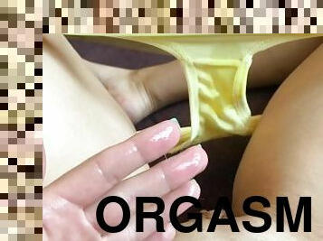 onani, orgasme, pussy, squirt, truser, alene, våt