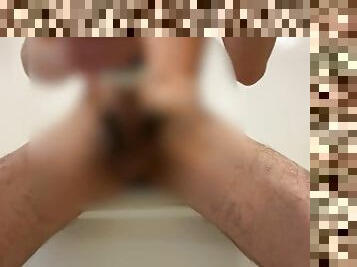 Masturbation alone in the bathroom.