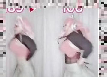 Pink Haired Egirl MMD Dance Short Mini Streamer girl Gamer Girl