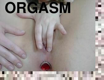 Heart Plug teaser - masturbation with butt plug lots of positions orgasm