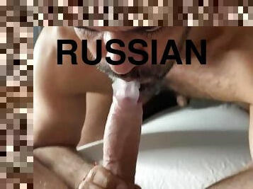 Nicholas Bardem sucked my Russian uncut dick and licked all cum