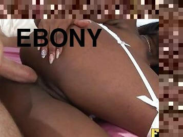 Curvy Ebony Jasmine Webb Coax Groomsman Into Bed