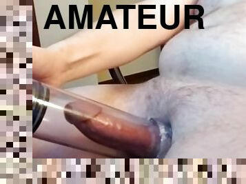 Trying out penis pump and cumming