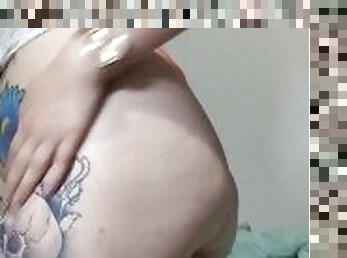 buntut, amateur, perempuan-jelita, milfs, solo, putih, tatu, thong