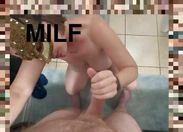 storatuttar, amatör, brudar, avsugning, gigantisk-kuk, milf, deepthroat, par, verklighet, kuk