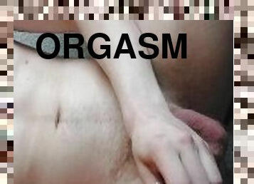 Horny Boy is Cumming loud on his stomach! Loud Shaking Moaning Orgasm!