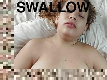 The Beautiful Bony Swallows My Cum. Pov