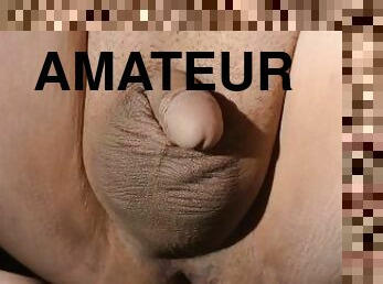 amatör, anal, fingerknull, rumpa-butt, ensam, bollar, rakad, close-up, kuk