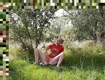 went for berries and decided to masturbate in the forest