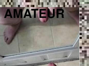 masturbation, amatör, cumshot, gigantisk-kuk, knubbig, juckande, pov, sprut, ensam, kuk