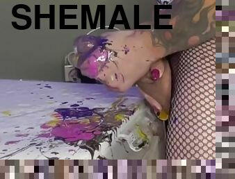 Painting and Masturbating with TS Julee Love