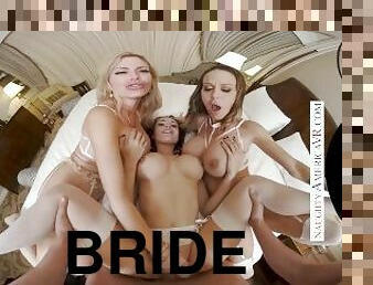 Naughty America - The bride, Casca Akashova, and her bridesmaids, Crystal Rush and McKenzie Lee, hav