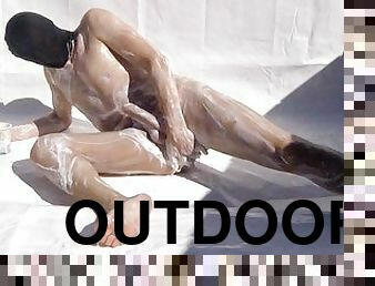 Outdoor Messy Yogurt Hyperlubing Pleasures