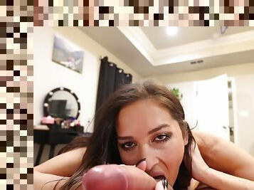 store-pupper, skinny, cumshot, stor-pikk, leke, deepthroat, pov, facial, fanget, brunette